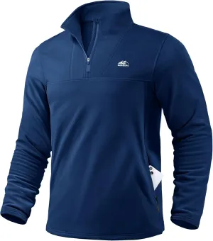 G Gradual Men's Quarter Zip Pullover with Zipper Pocket Fleece Lined Warm Sweater Golf Hiking Outdoor Lightweight Sweatshirt