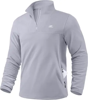 G Gradual Men's Quarter Zip Pullover with Zipper Pocket Fleece Lined Warm Sweater Golf Hiking Outdoor Lightweight Sweatshirt