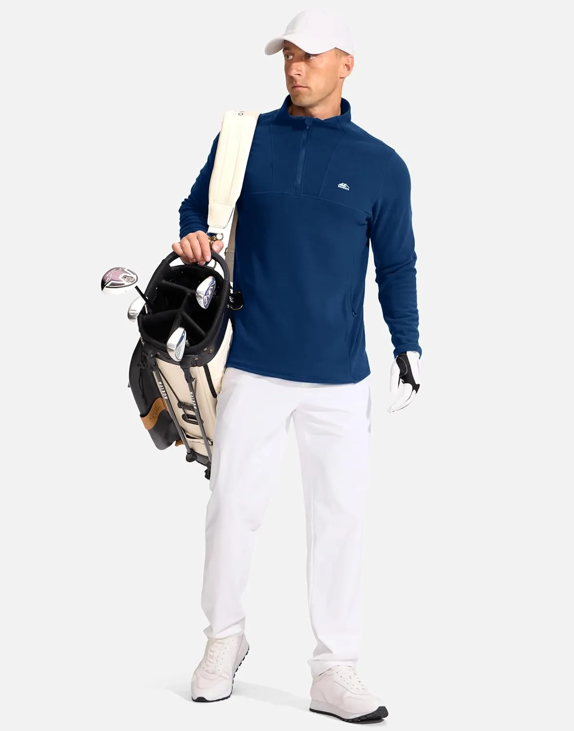 G Gradual Men's Quarter Zip Pullover with Zipper Pocket Fleece Lined Warm Sweater Golf Hiking Outdoor Lightweight Sweatshirt