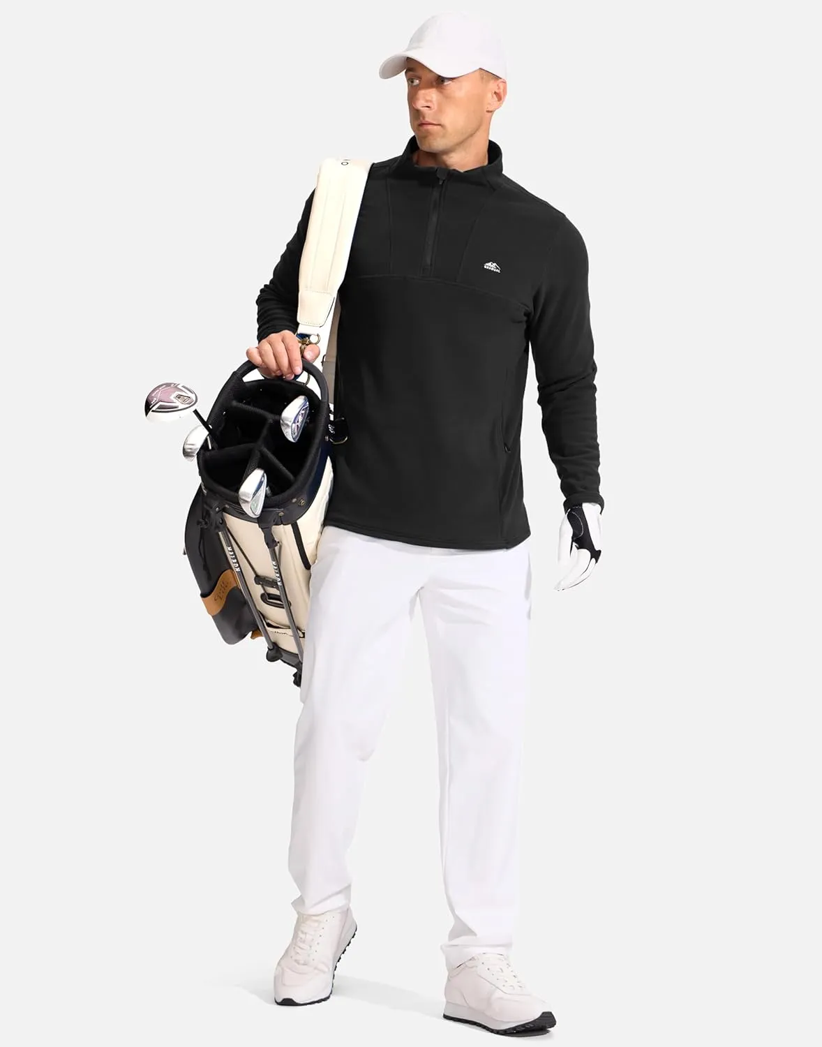 G Gradual Men's Quarter Zip Pullover with Zipper Pocket Fleece Lined Warm Sweater Golf Hiking Outdoor Lightweight Sweatshirt
