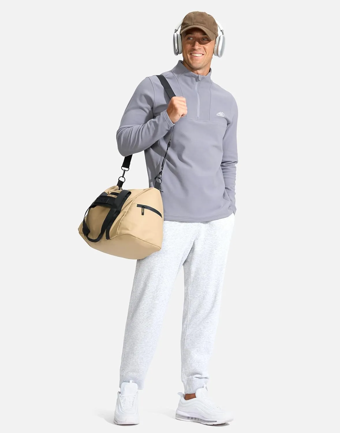 G Gradual Men's Quarter Zip Pullover with Zipper Pocket Fleece Lined Warm Sweater Golf Hiking Outdoor Lightweight Sweatshirt