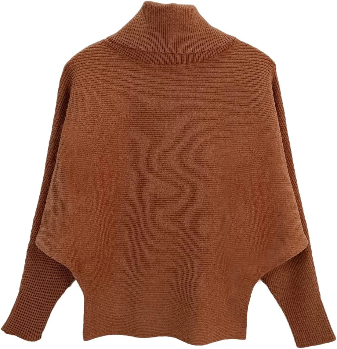 GABERLY Turtleneck Batwing Sleeves Dolman Knitted Oversized Sweaters and Pullovers Tops for Women