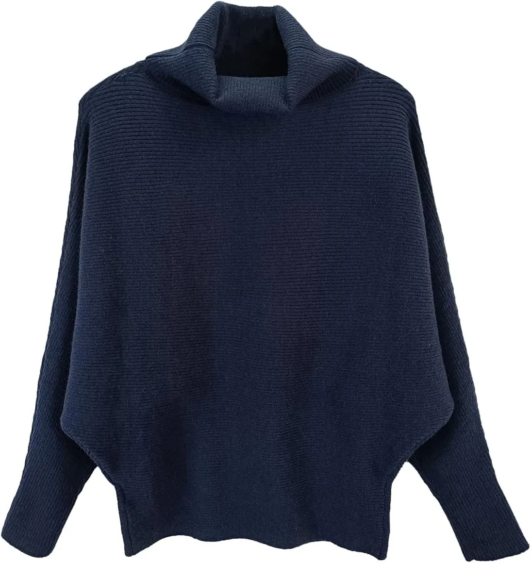 GABERLY Turtleneck Batwing Sleeves Dolman Knitted Oversized Sweaters and Pullovers Tops for Women