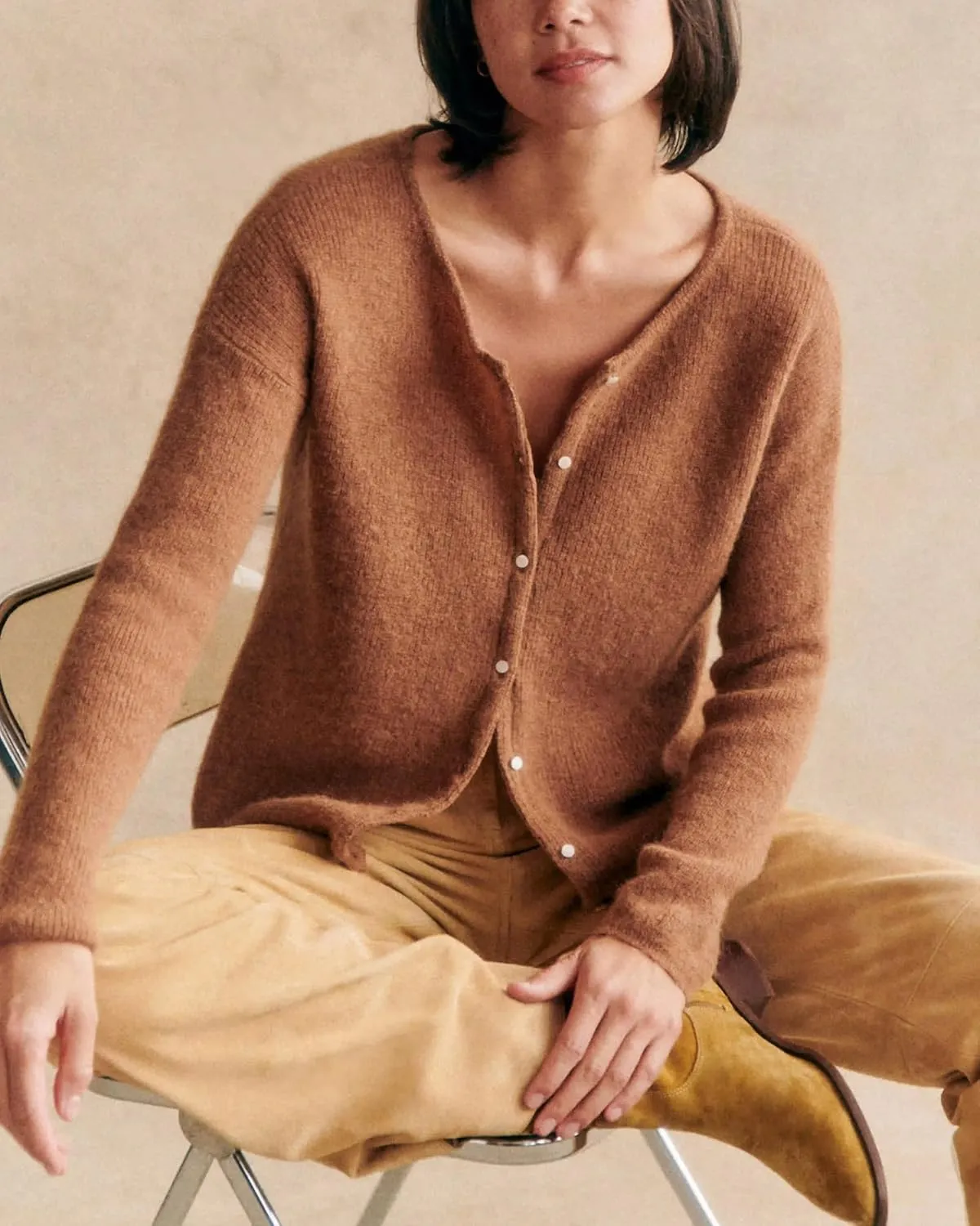 Gacaky Women's Long Sleeve Open Front Knit Lightweight Cardigan Casual Button Down Ribbed Sweater Outerwear Coats