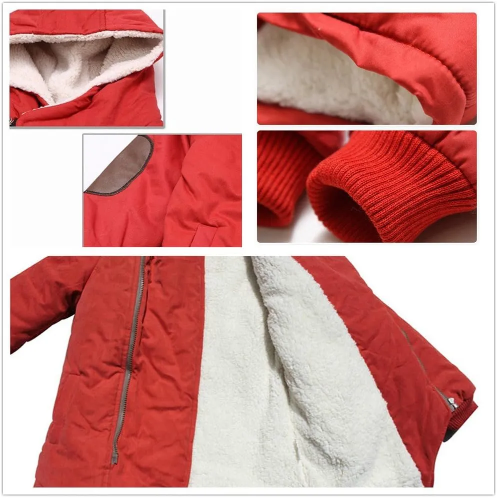 Gaorui Boys Winter Hooded Down Coat Jacket Thick Wool Inside Kids Warm Faux Fur Outerwear Coat