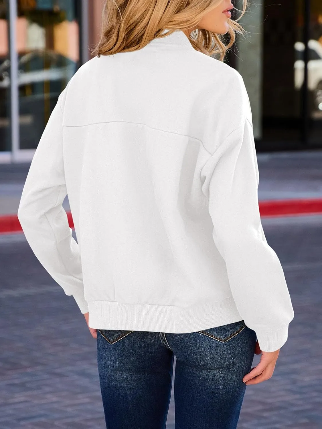 GeGekoko Womens Zip Up Sweatshirts Jackets Long Sleeve Casual Loose Outwear with Pockets
