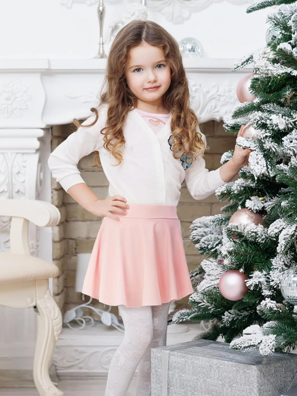 Girls Skirts Casual Mini Flare Pleated Skirt with Shorts High Waisted Skater Skirt A Line Skorts