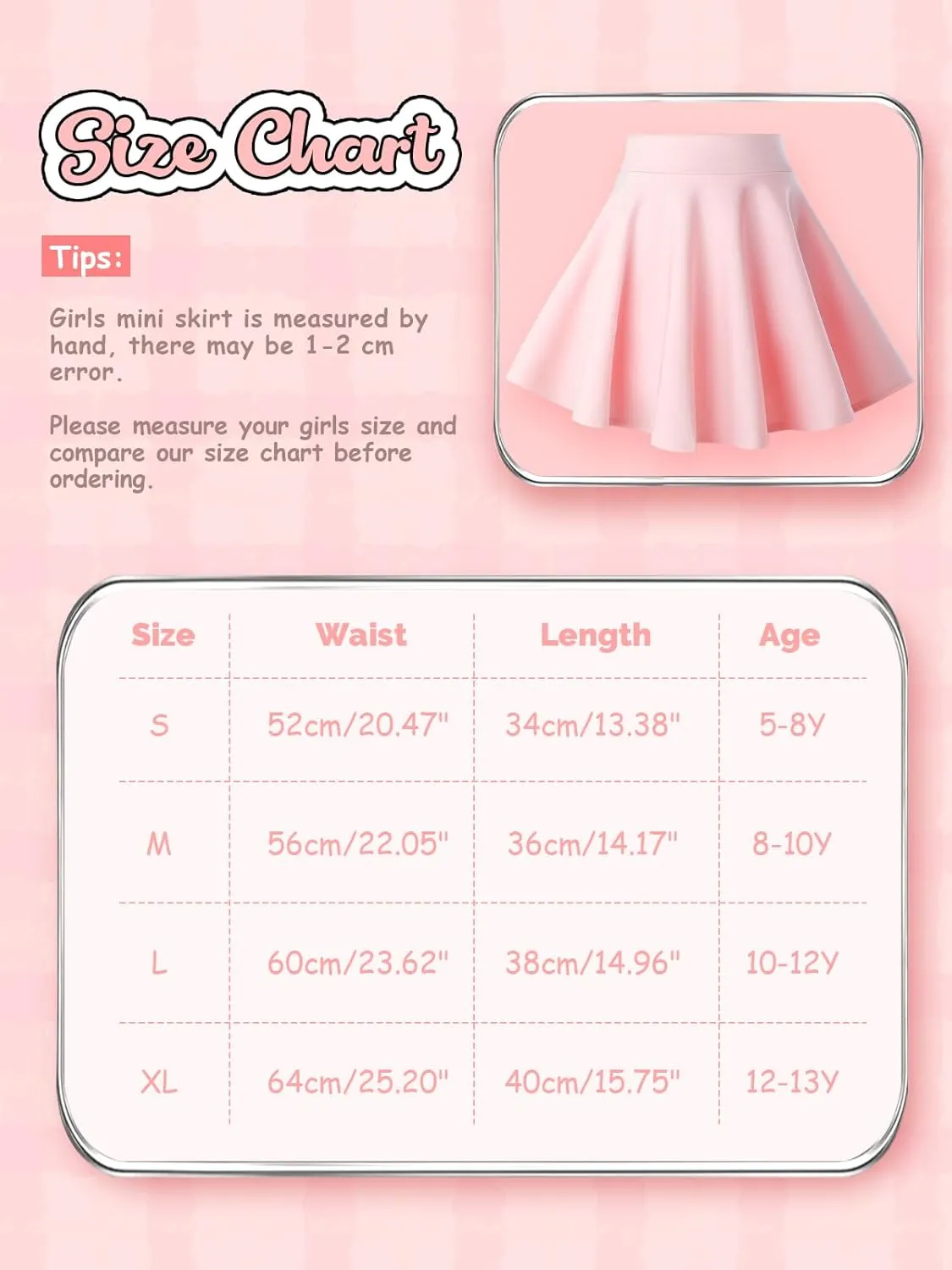 Girls Skirts Casual Mini Flare Pleated Skirt with Shorts High Waisted Skater Skirt A Line Skorts