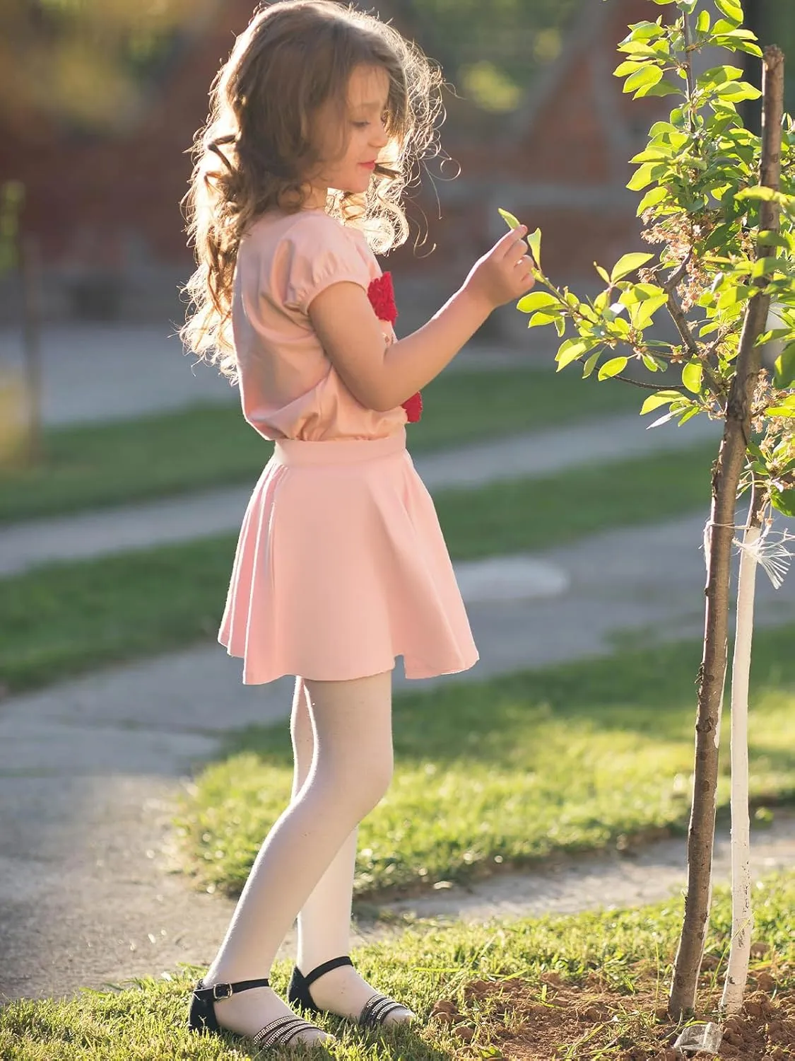 Girls Skirts Casual Mini Flare Pleated Skirt with Shorts High Waisted Skater Skirt A Line Skorts