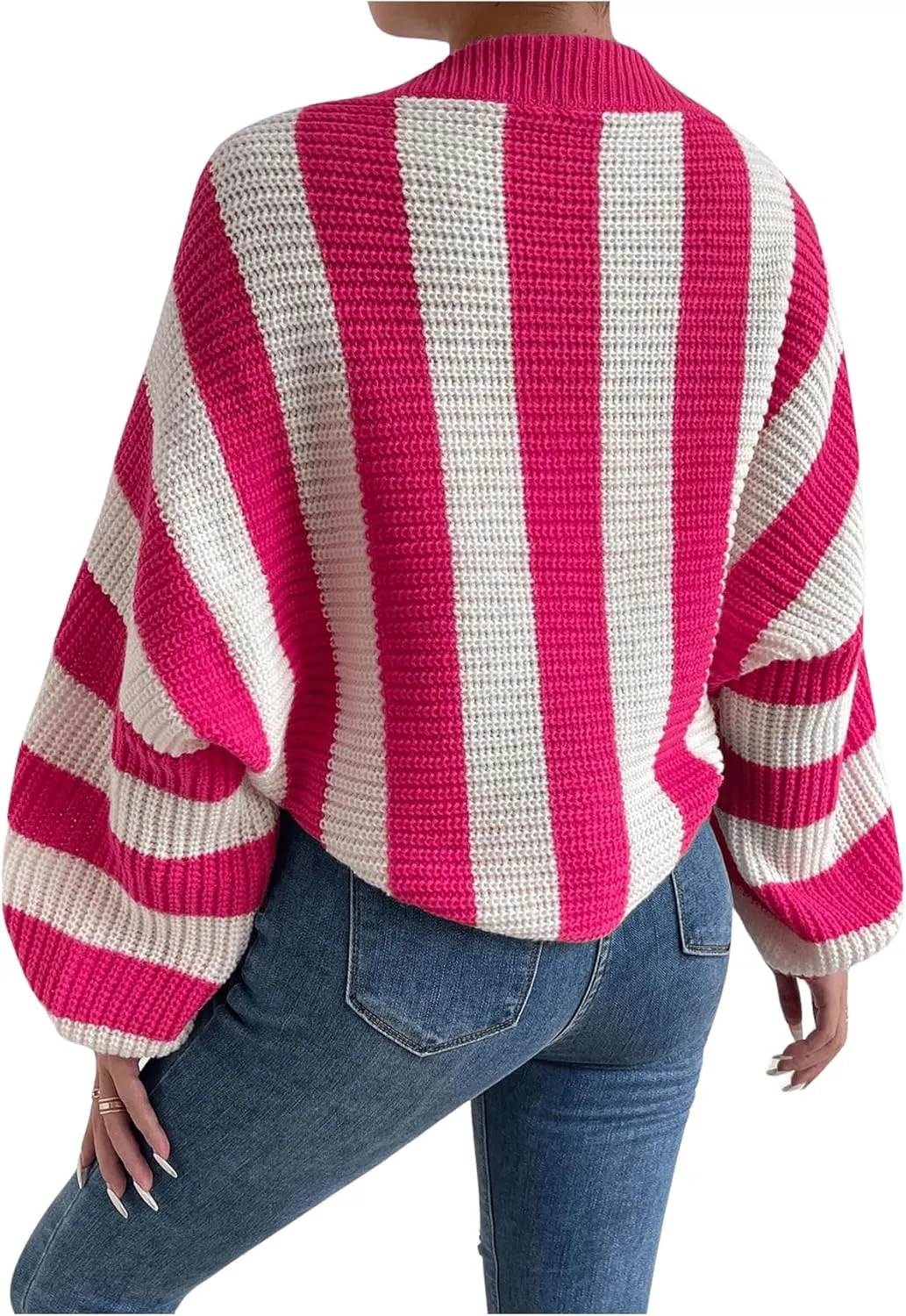 GORGLITTER Women's Color Block Striped Bolero Shrug Sweater Long Sleeve Open Front Crop Cardigan Top Outerwear