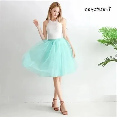 Gothic 7 Layers 65cm Mix Colors Tutu Tulle Skirt Women Streetwear High Waist Pleated Midi Skirts spudniczki jupe rokken faldas