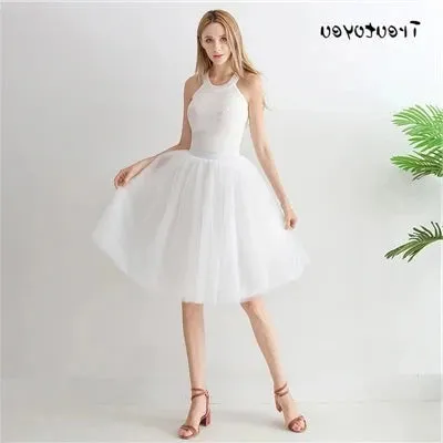 Gothic 7 Layers 65cm Mix Colors Tutu Tulle Skirt Women Streetwear High Waist Pleated Midi Skirts spudniczki jupe rokken faldas