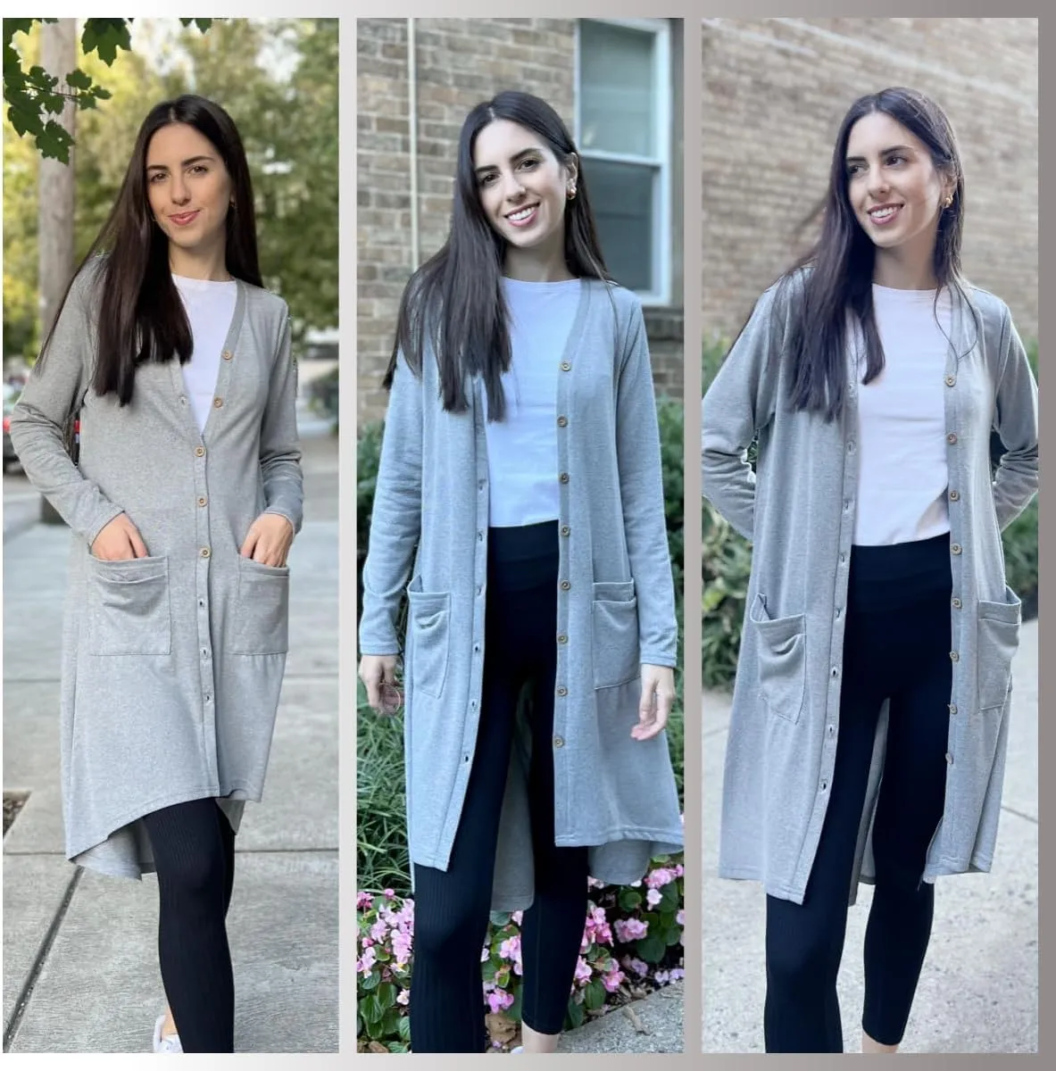 GRECERELLE Womens Cardigans Lightweight 2025 Long Sleeve Button Down Duster Casual Long Cardigan Outerwear with Pockets