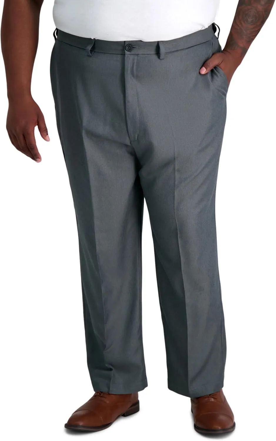 Haggar Men's Cool 18 Heather Solid Pant