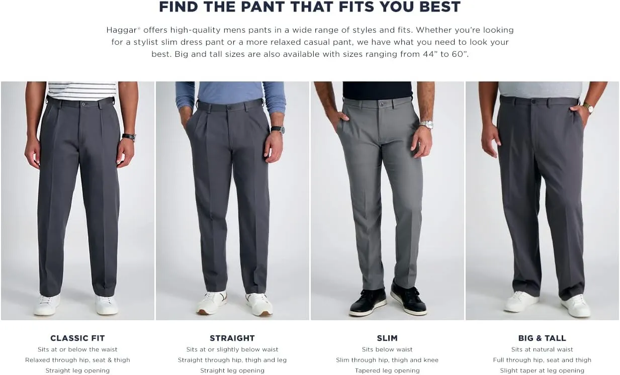 Haggar Men's Cool 18 Heather Solid Pant