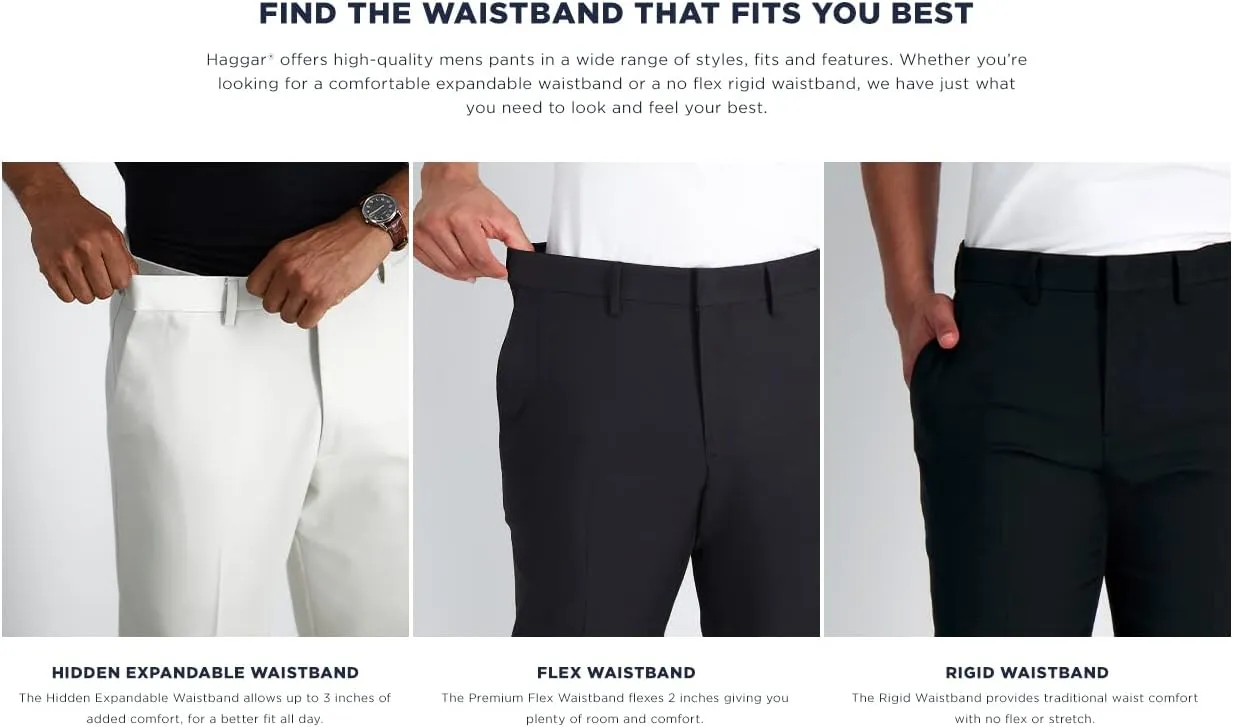 Haggar Men's Cool 18 Heather Solid Pant