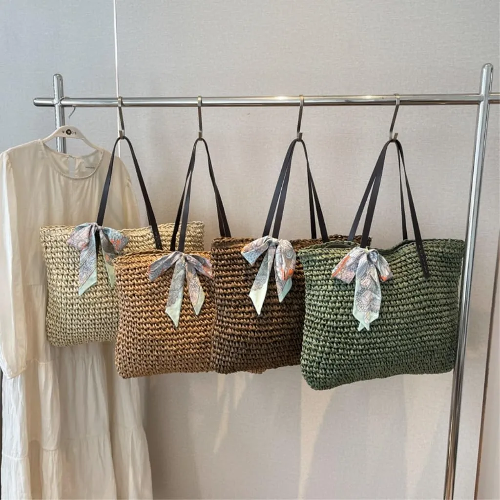 Handbag Tote Bag Women 2024 New Summer Versatile Seaside Vacation Beach Bag Woven Straw Bag Straw Bags(Brown)