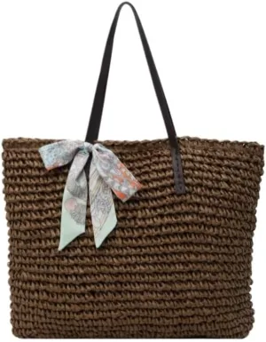Handbag Tote Bag Women 2024 New Summer Versatile Seaside Vacation Beach Bag Woven Straw Bag Straw Bags(Brown)