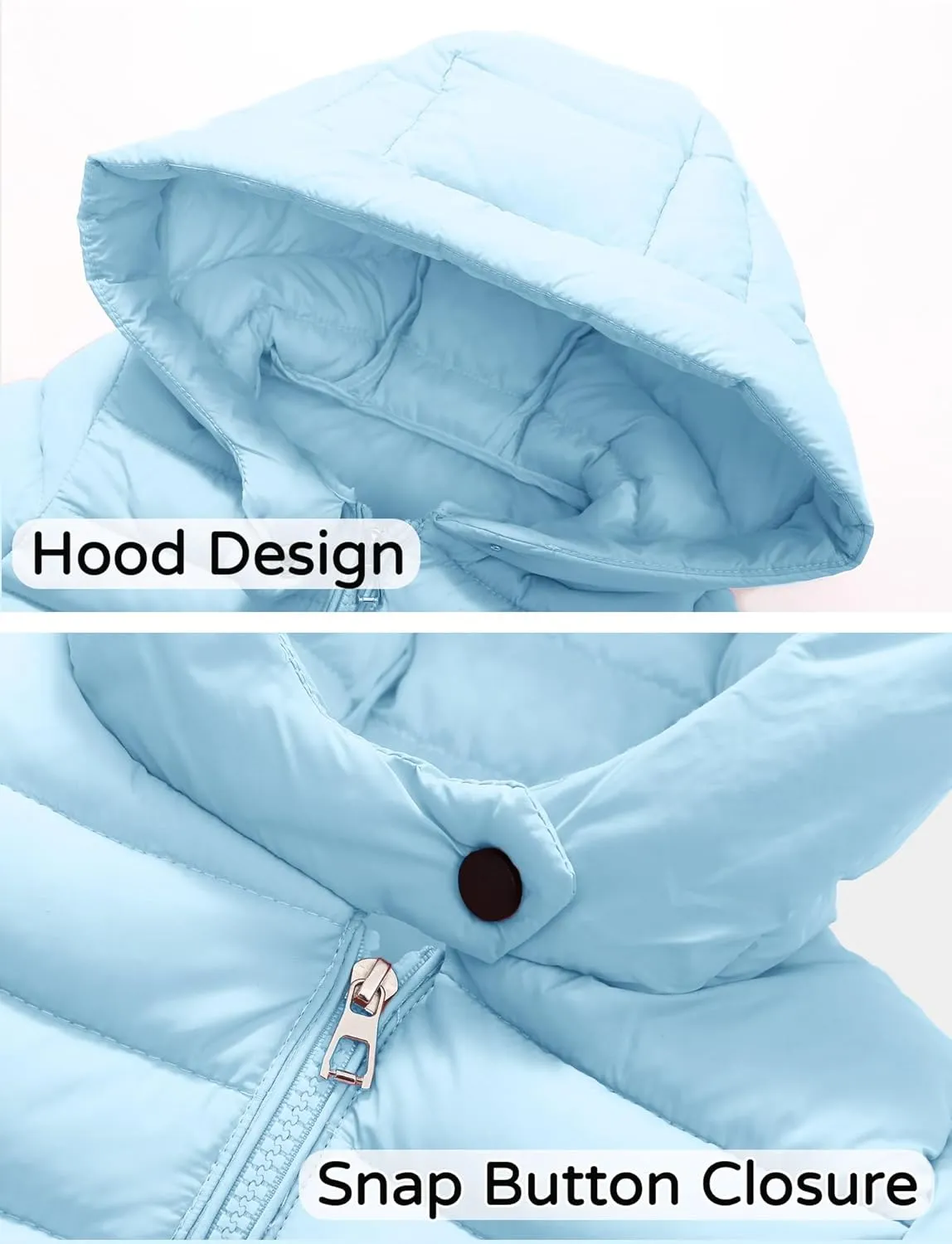 Happy Cherry Girls Boys Long Lightweight Hooded Puffer Jacket Puffer Down Coat Winter Fall Outerwear Warm