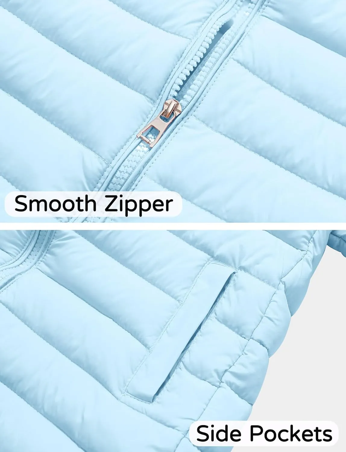 Happy Cherry Girls Boys Long Lightweight Hooded Puffer Jacket Puffer Down Coat Winter Fall Outerwear Warm