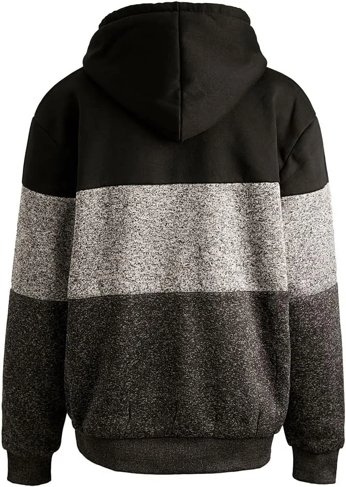 Heavyweight Hoodies for Men Jackets Comfy Sherpa Lined Zip Up Hoodie Coats with Pockets Outerwear