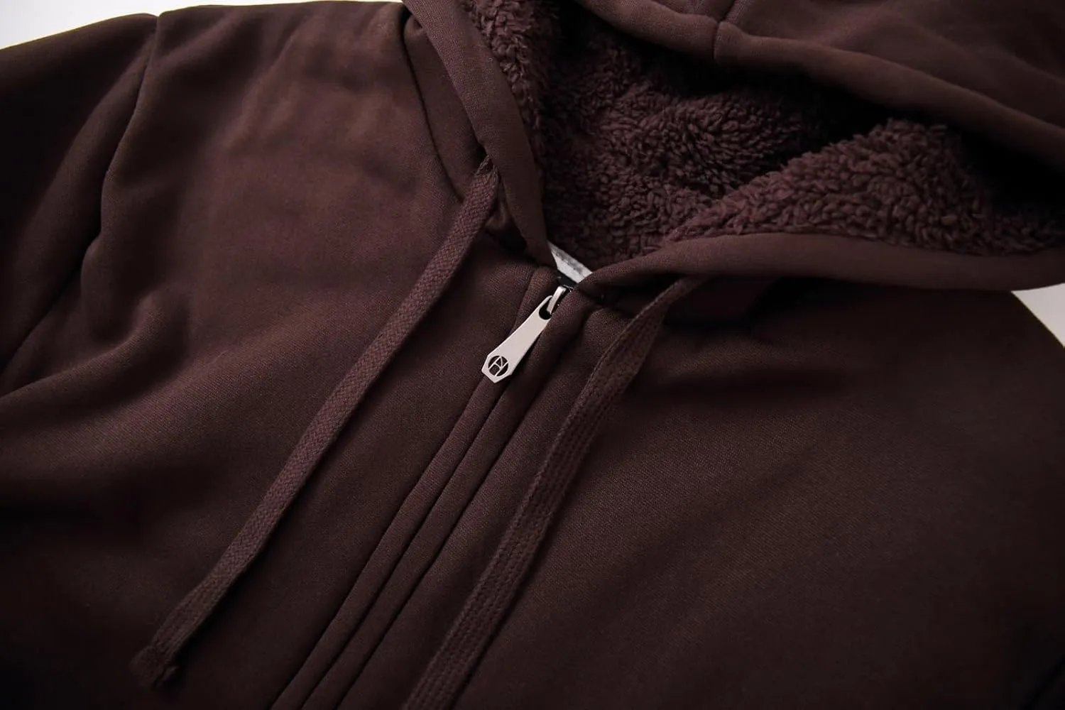 Heavyweight Hoodies for Men Jackets Comfy Sherpa Lined Zip Up Hoodie Coats with Pockets Outerwear