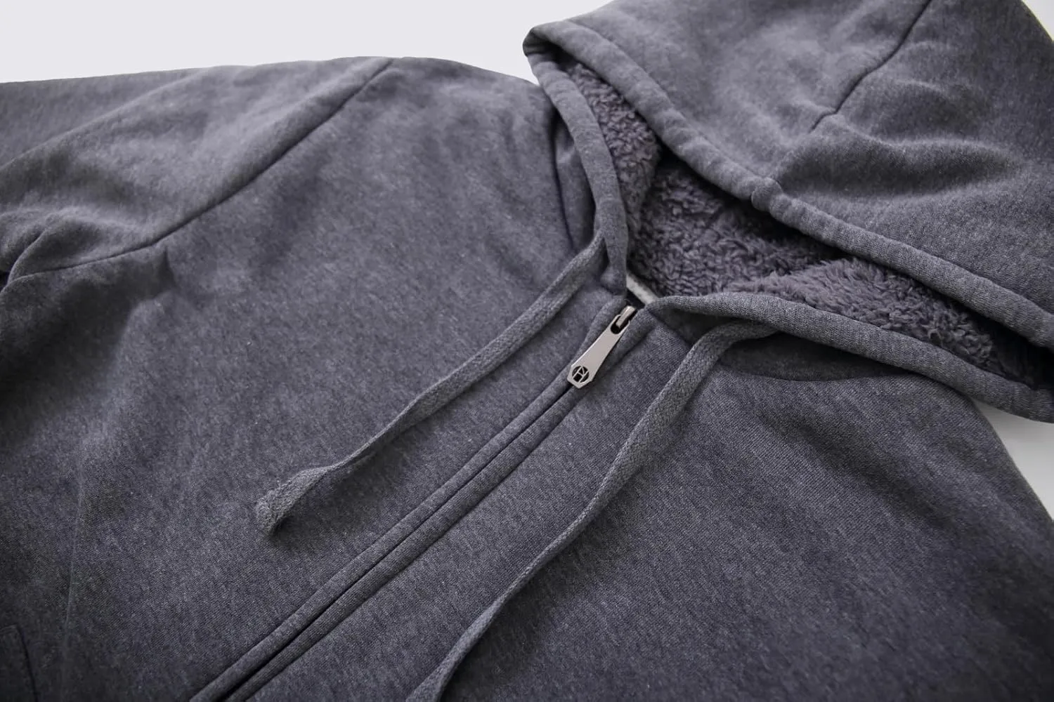 Heavyweight Hoodies for Men Jackets Comfy Sherpa Lined Zip Up Hoodie Coats with Pockets Outerwear