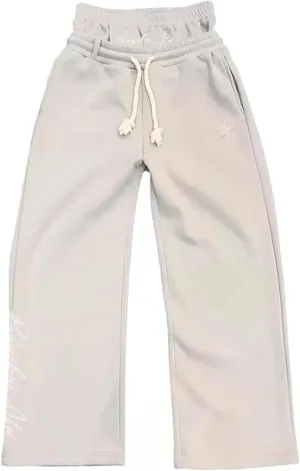 heyheyshine Double Waisted Sweatpants for Men Women Y2K Wide Leg Baggy Pants Drawstring Waist Pants Jogge Sweatpants