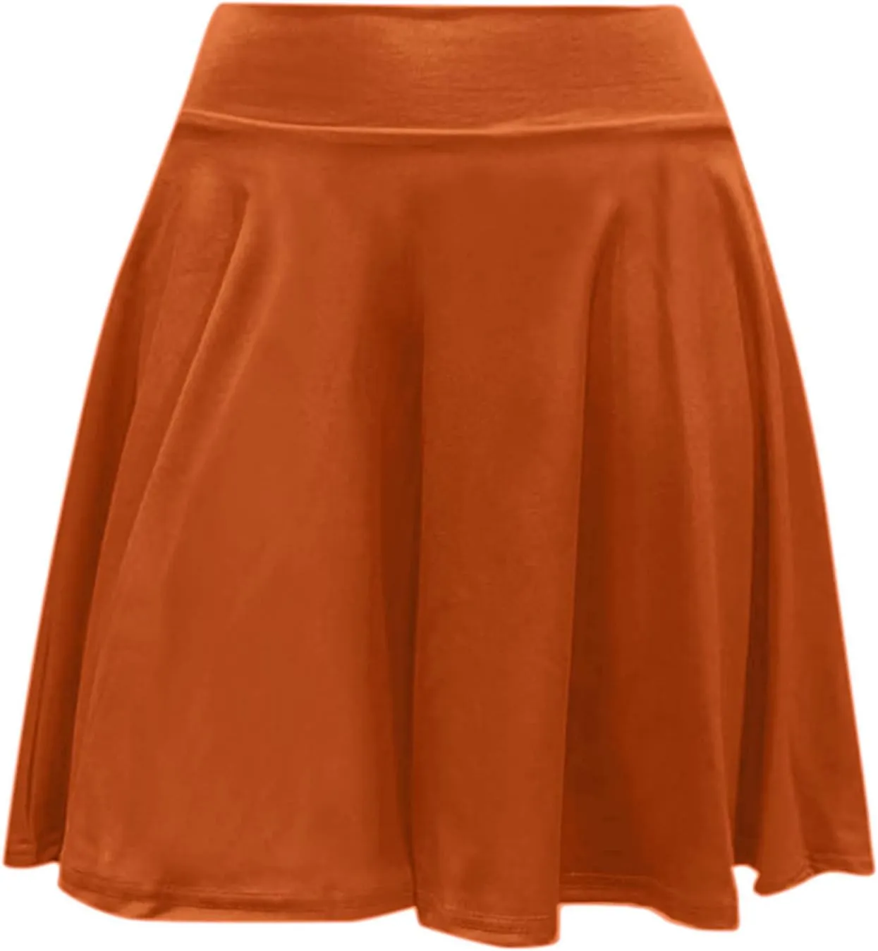 HGps8w Women's Basic A-Line Skirts Versatile Stretchy High Waisted Flared Casual Mini Skater Skirt with Under Shorts