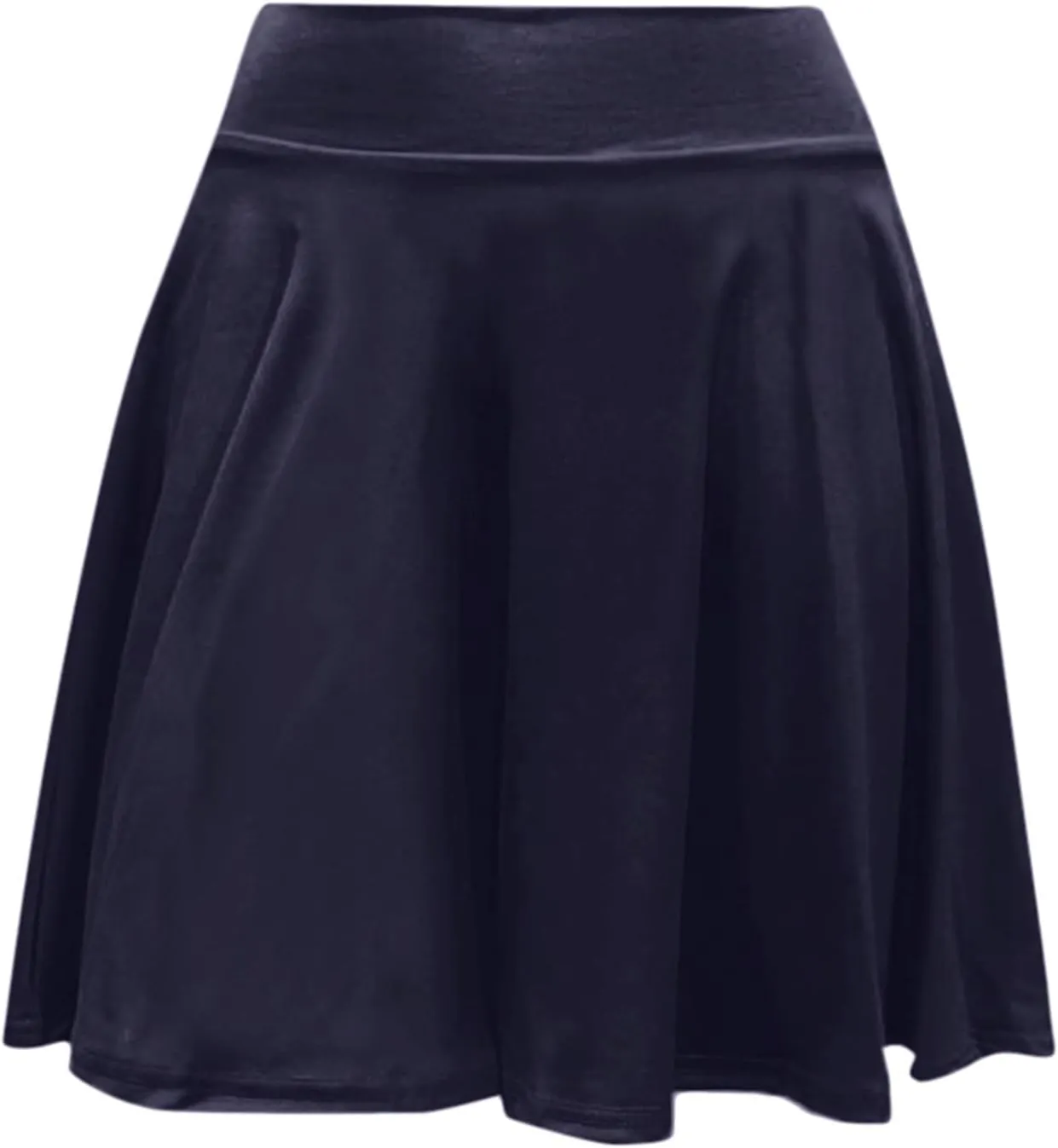 HGps8w Women's Basic A-Line Skirts Versatile Stretchy High Waisted Flared Casual Mini Skater Skirt with Under Shorts