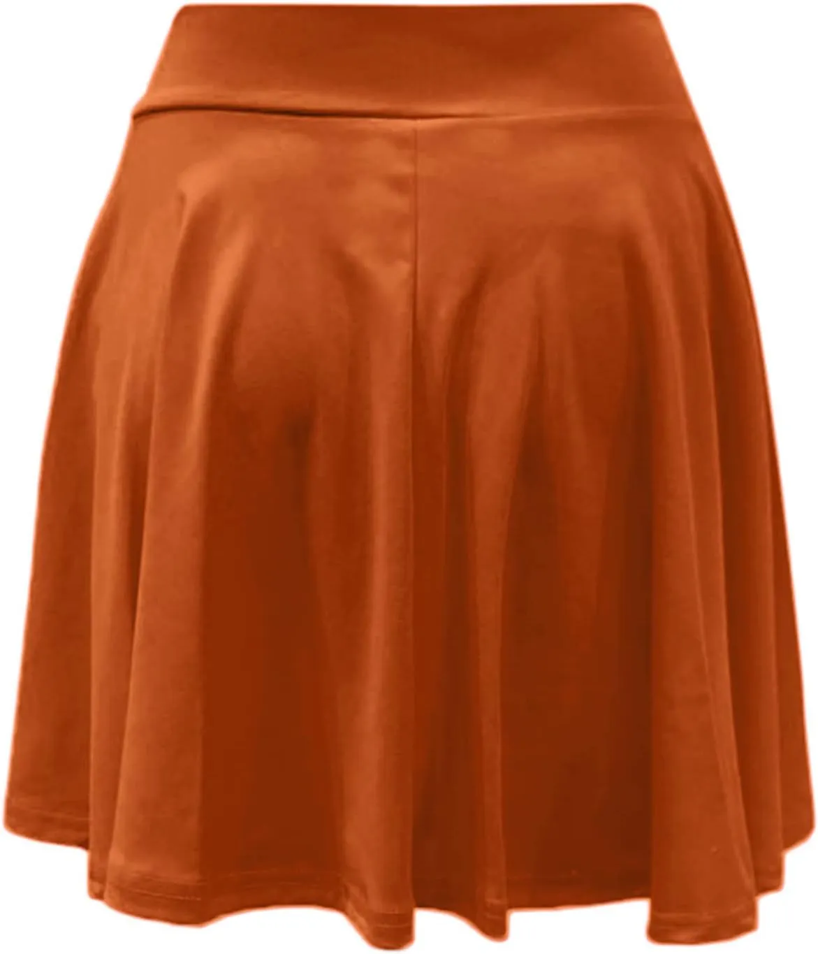 HGps8w Women's Basic A-Line Skirts Versatile Stretchy High Waisted Flared Casual Mini Skater Skirt with Under Shorts