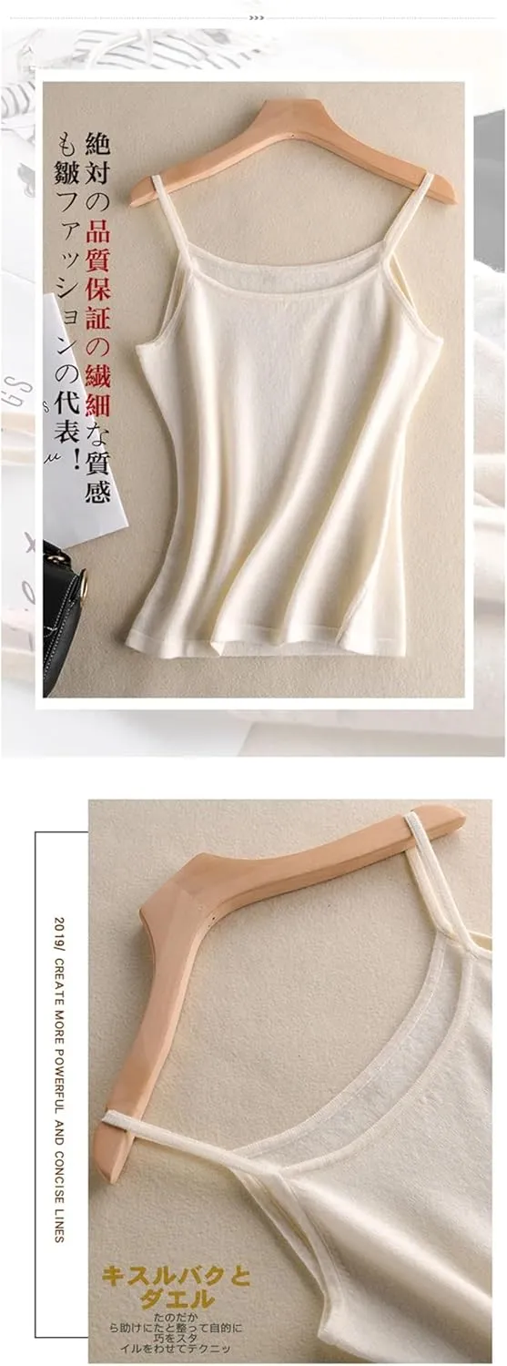 Hgvcfcv Cashmere Suspender Wool Knitted Camisole Cashmere Inner And Outer Wearing Solid Color Wool Womens Tank Tops