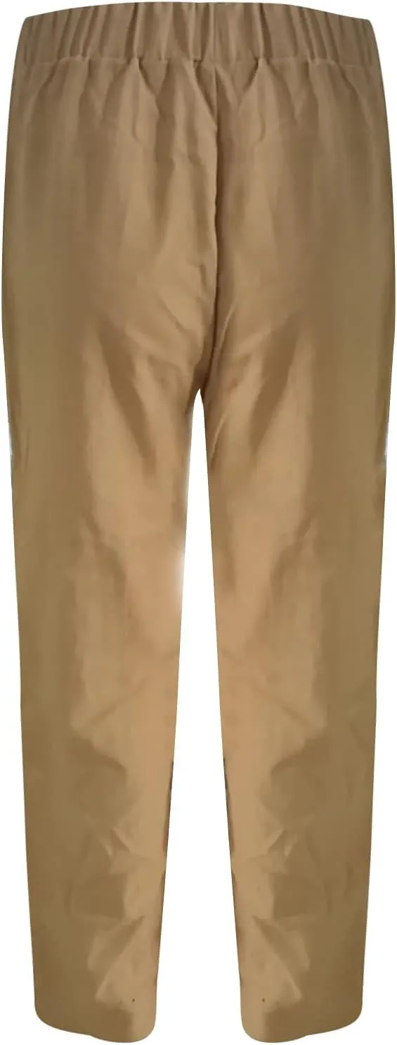 High Waisted Wide Leg Pants for Women Casual Drawstring Elastic Trousers with Pockets Cotton Linen Long Pants in 2025