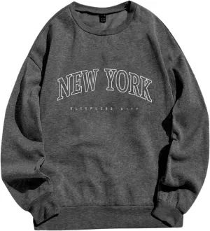 iLH Womens Oversized Hoodies Letter Printed Solid Color No Hood Pullover Sweatshirts For Women Streetwear Leisure Hoodies