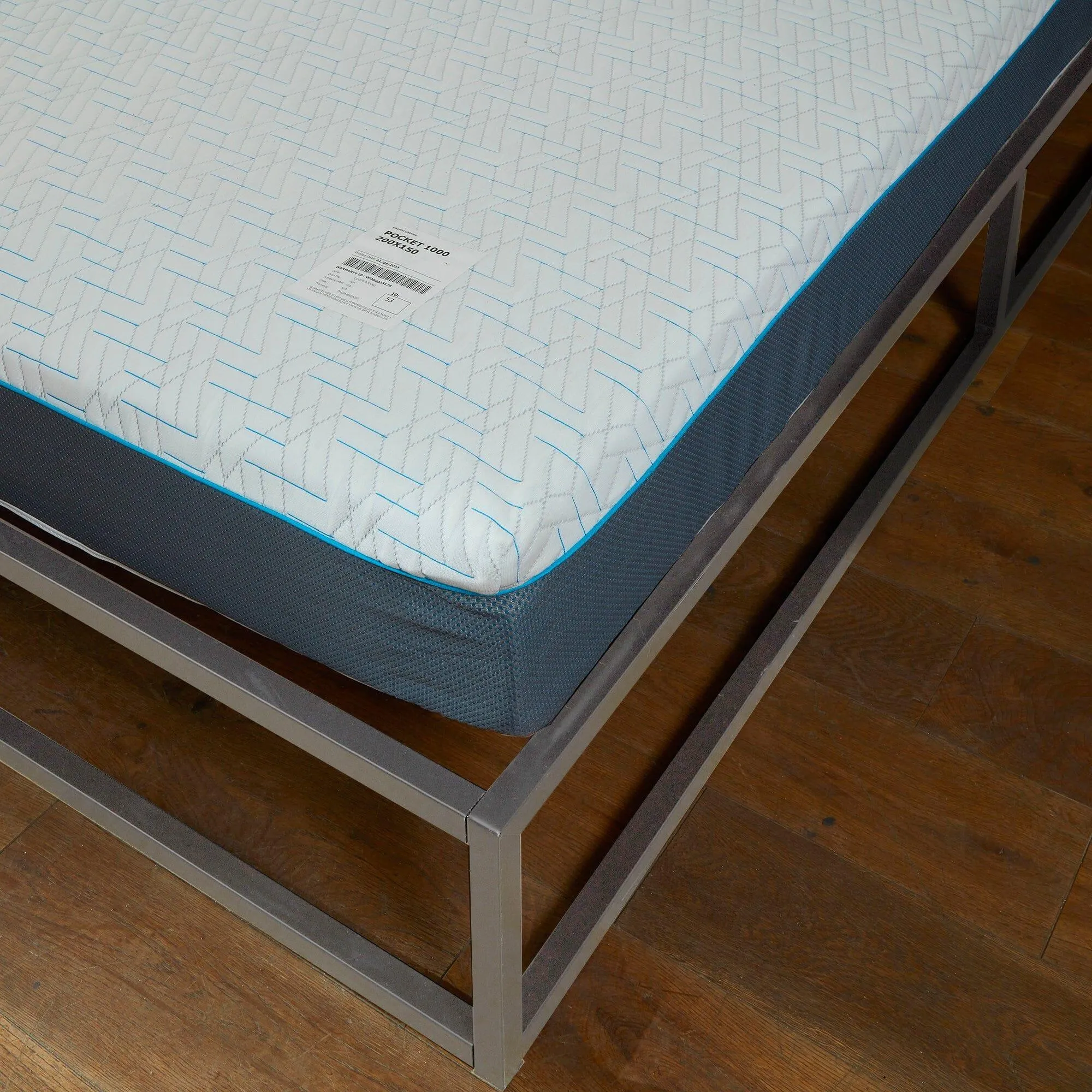 Indy King Size Platform Bed - Grey Metal