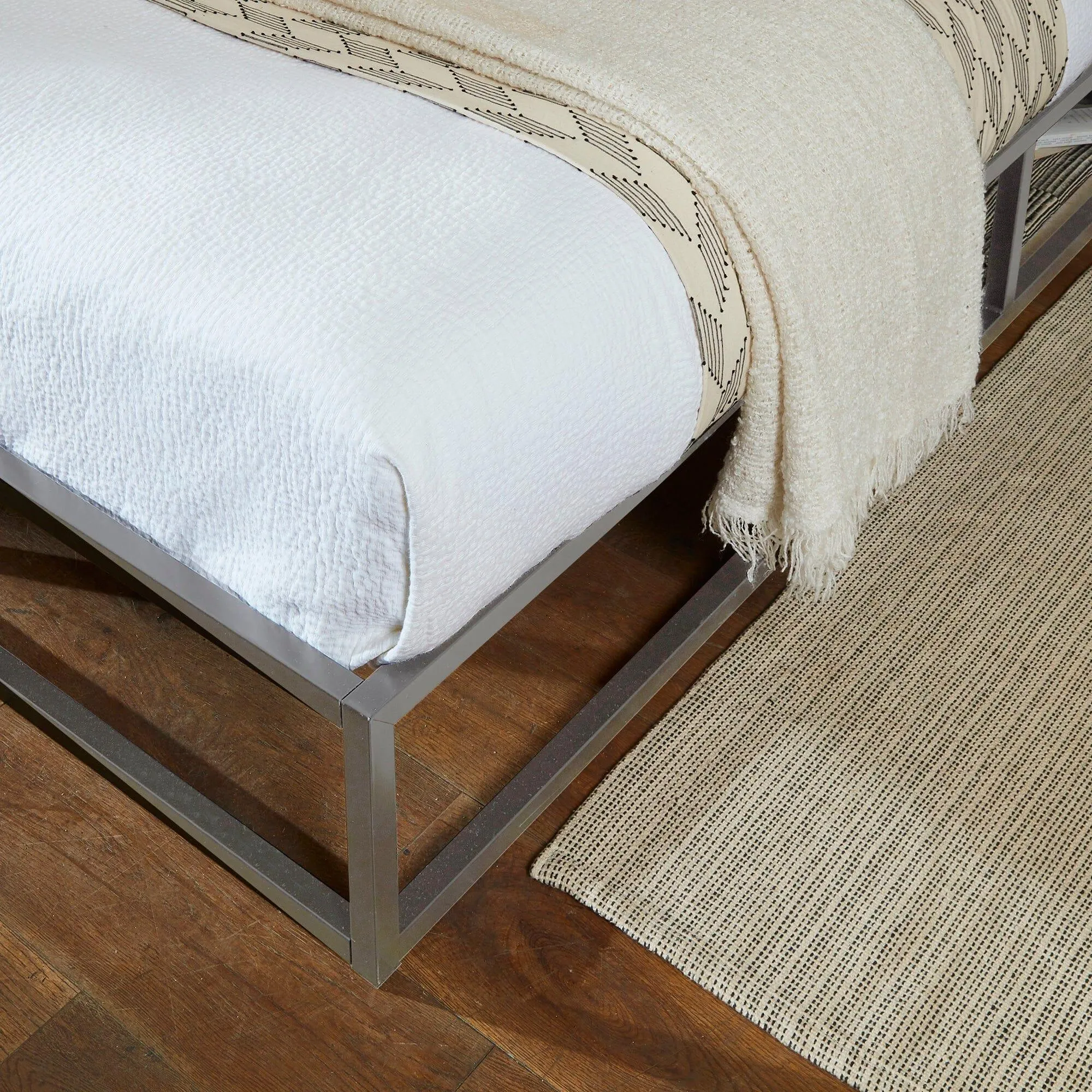 Indy King Size Platform Bed - Grey Metal