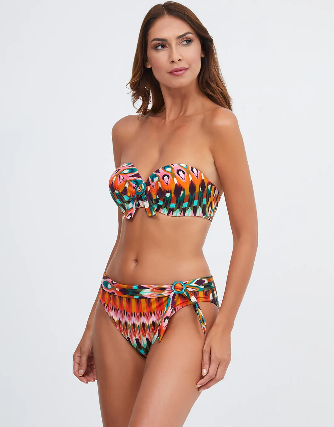Ipanema Bandeau Bikini Top - Pink Multi