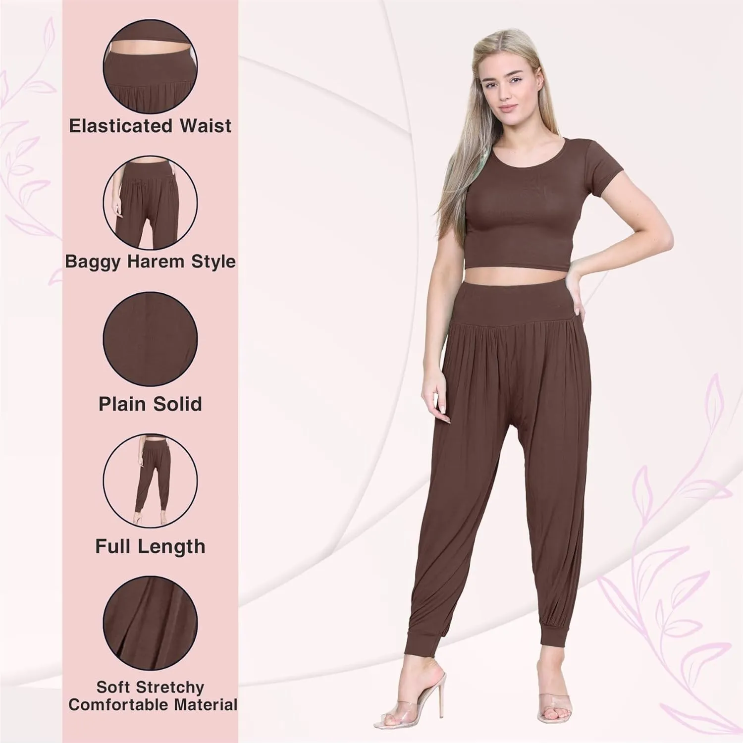 Janisramone Women Alibaba Hareem Trouser | Stylish & Trendy Harem Pants for Women, Lightweight Summer Pants for Women