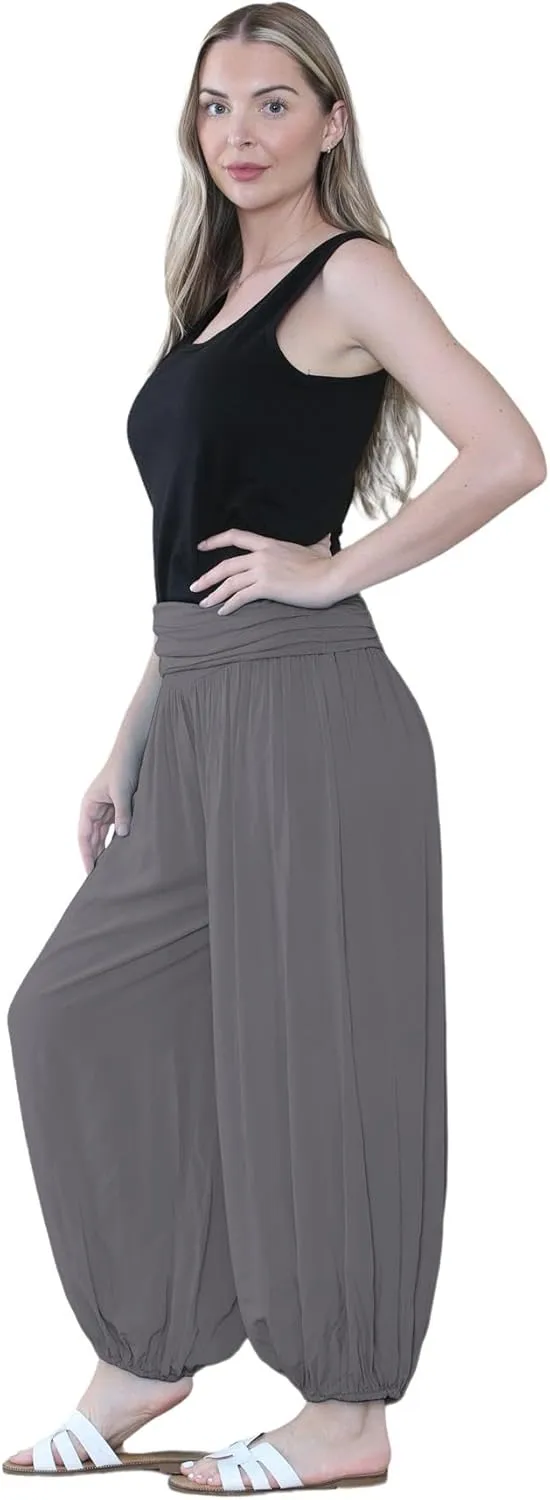 Janisramone Women Italian Baggy Harem Alibaba Pant Trousers, Summer Pants for Women, Yoga Harem Pants for Women