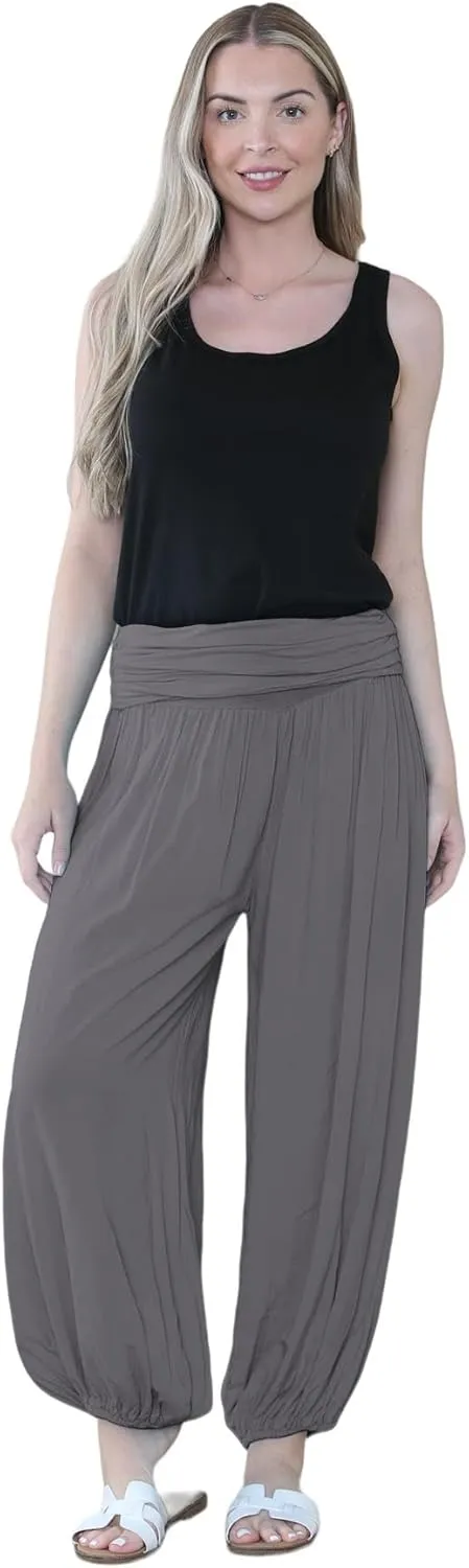 Janisramone Women Italian Baggy Harem Alibaba Pant Trousers, Summer Pants for Women, Yoga Harem Pants for Women
