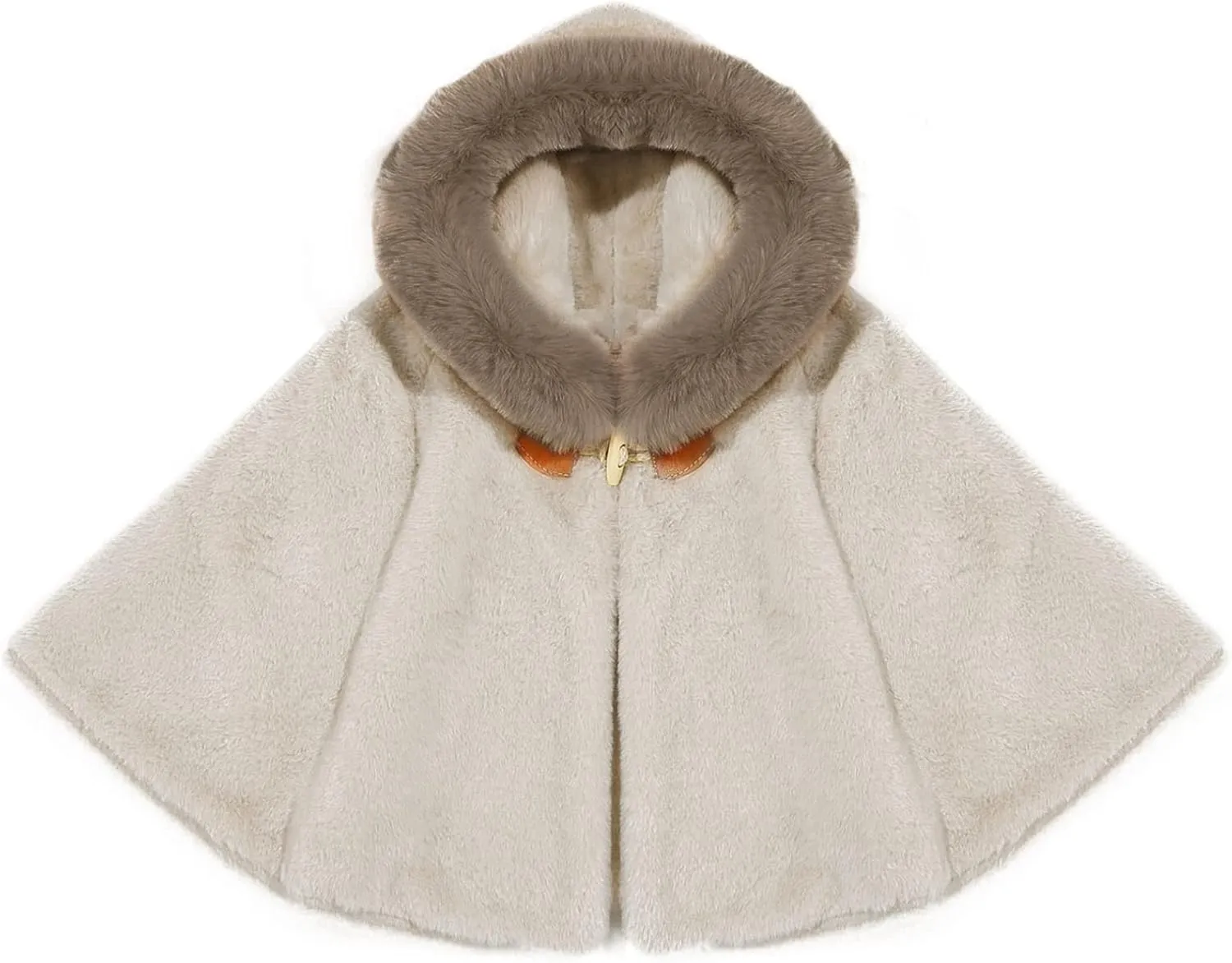 JEATHA Toddler Baby Girls Fleece Carseat Poncho Warm Winter Coat Kids Furry Hooded Cape Cloak Jacket Outerwear