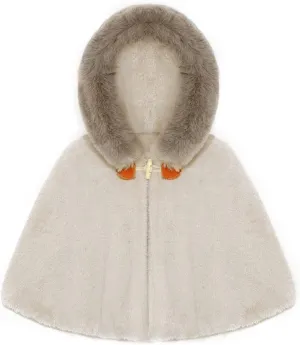 JEATHA Toddler Baby Girls Fleece Carseat Poncho Warm Winter Coat Kids Furry Hooded Cape Cloak Jacket Outerwear