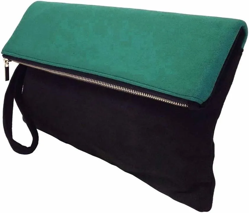JNB Soft Faux Suede Colorblock Wristlet