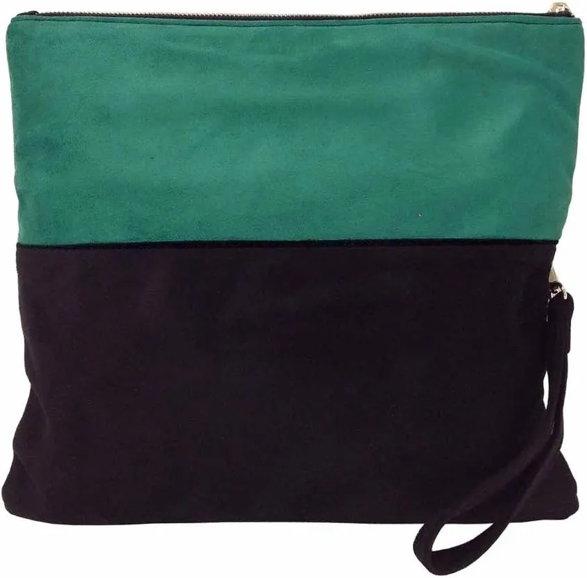 JNB Soft Faux Suede Colorblock Wristlet