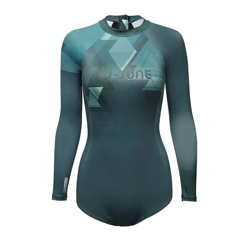 Joskaa Surfing Suits One Piece Swimsuits Female Long Sleeve Swimwear Women Girl Bikini Set Beachwear Bathing Print Surf Wear
