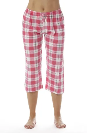 Just Love Womens Pajama Plaid Capri Pants Sleepwear