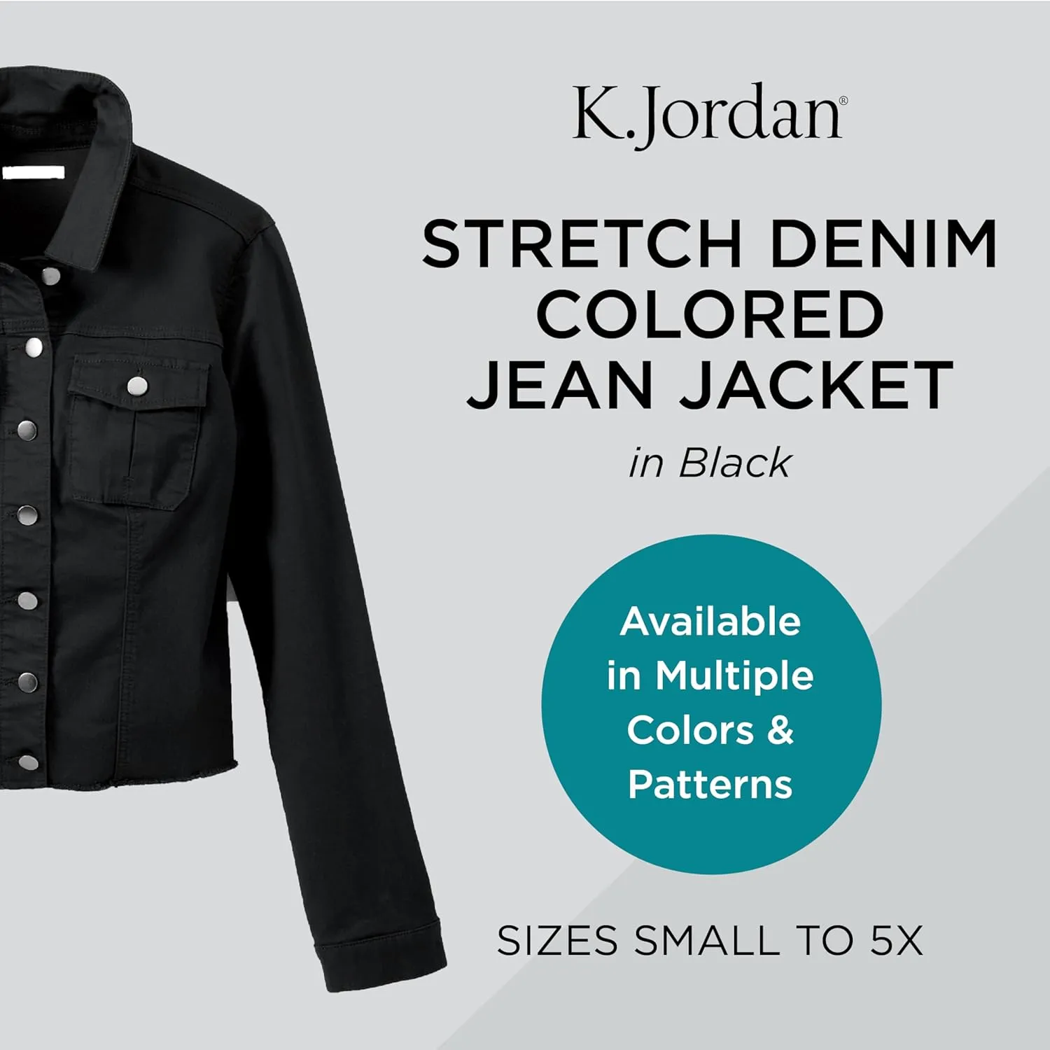 K. Jordan Womens Stretch Denim Colored Jean Jacket