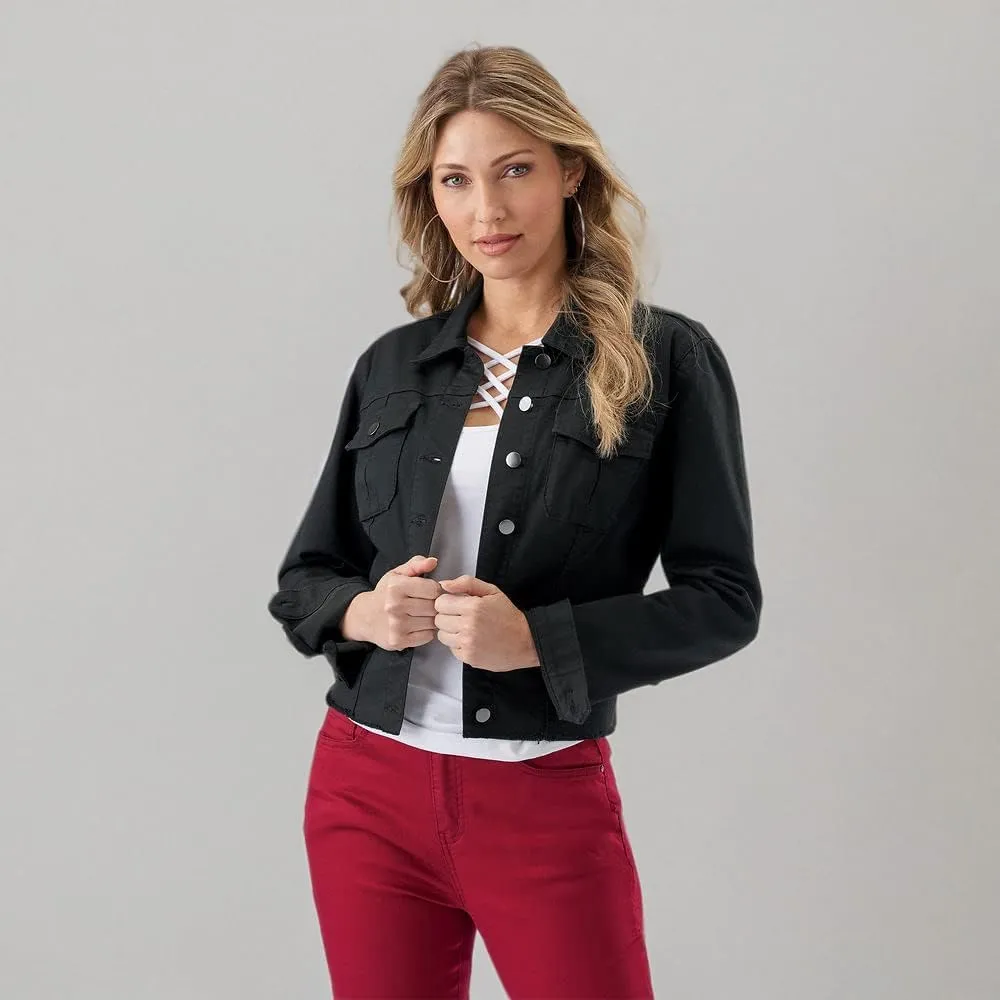 K. Jordan Womens Stretch Denim Colored Jean Jacket