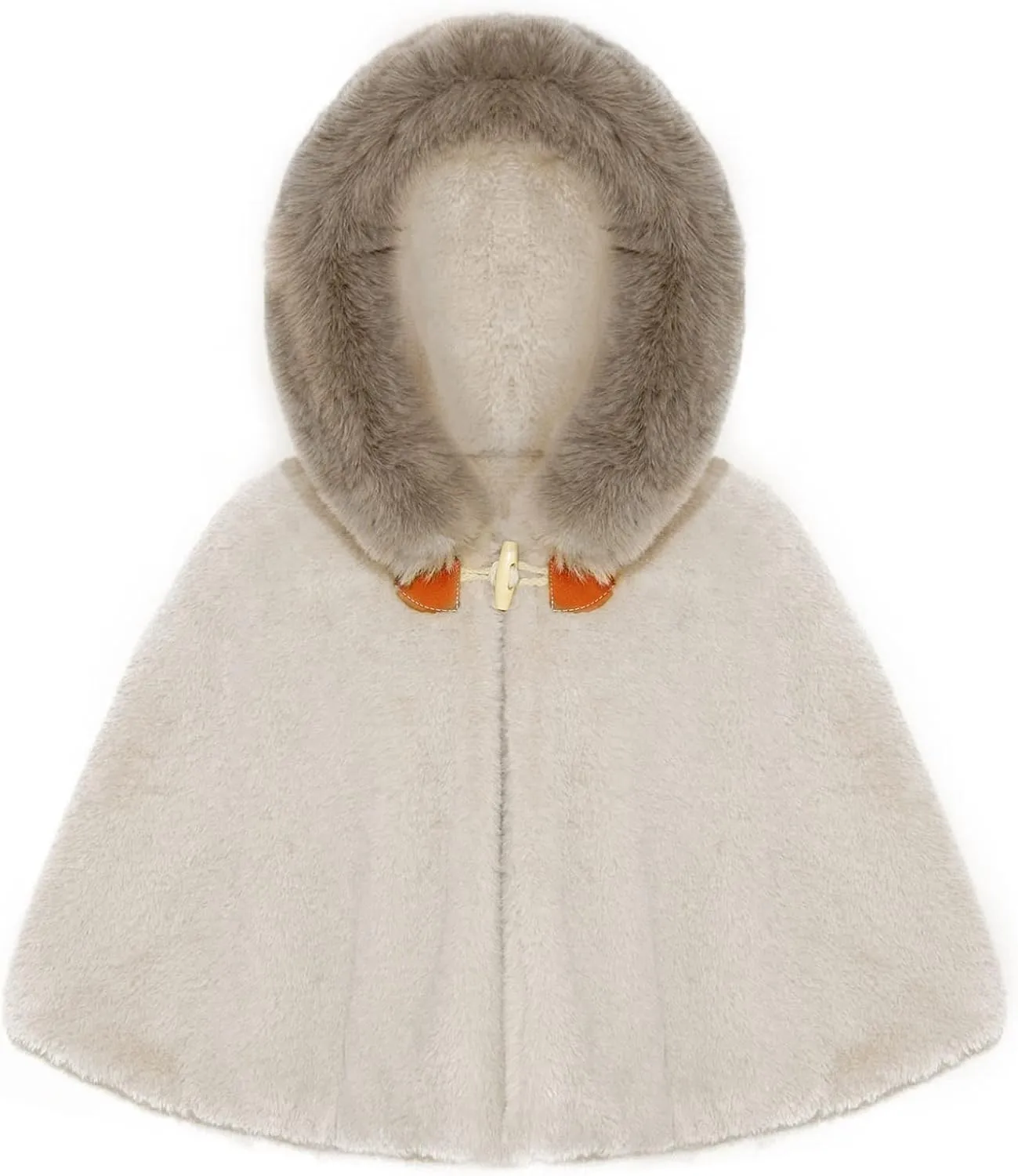 Kaerm Toddler Baby Girls Cute Carseat Poncho Faux Fur Hooded Cape Cloak Fleece Jacket Coat Winter Outerwear