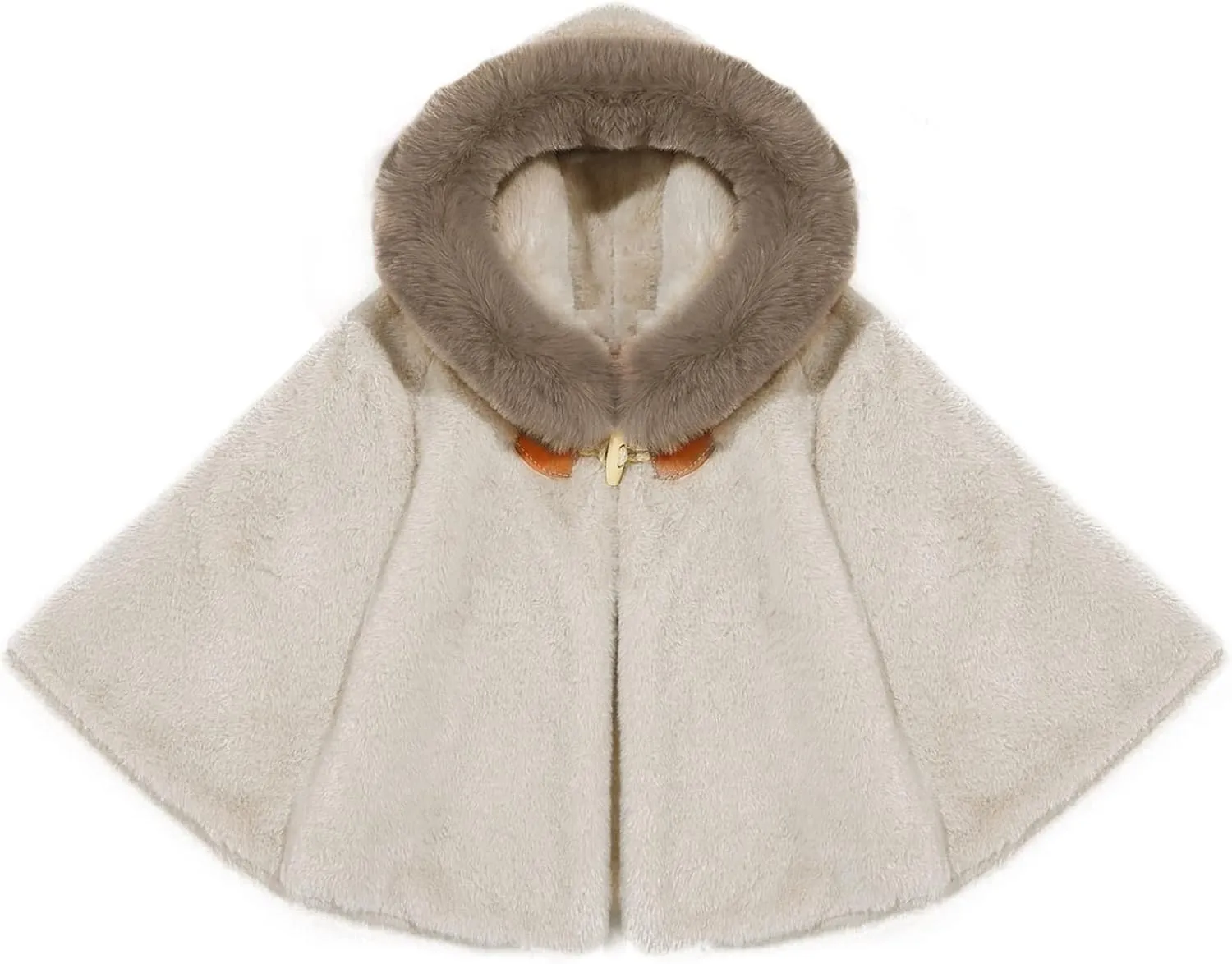Kaerm Toddler Baby Girls Cute Carseat Poncho Faux Fur Hooded Cape Cloak Fleece Jacket Coat Winter Outerwear